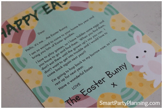 FREE Easter Bunny Letter