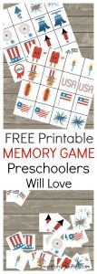 printable memory game that preschoolers will love