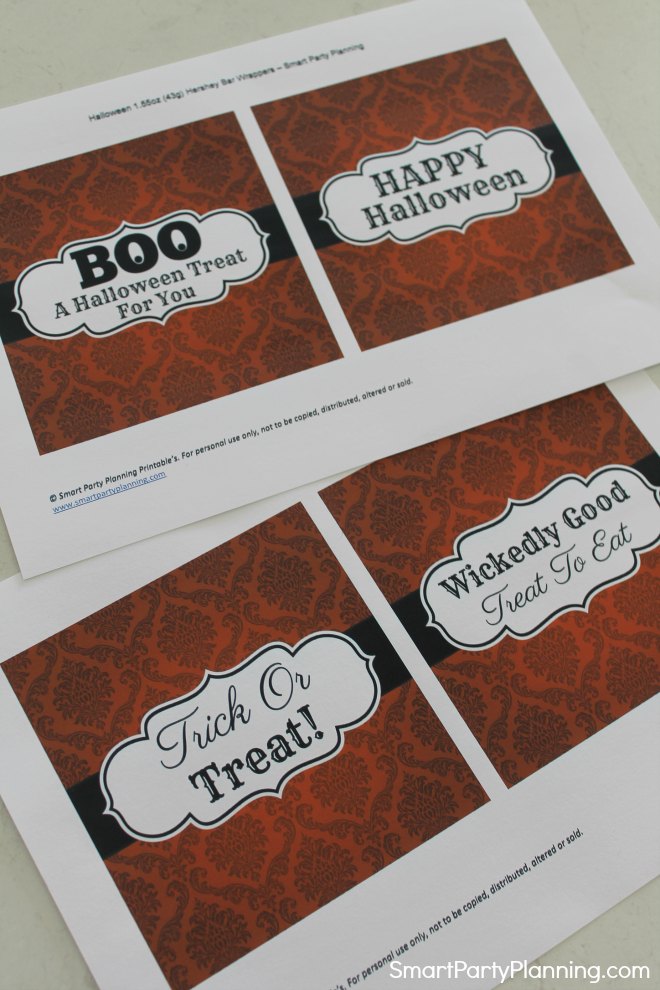 Free Halloween Candy Bar Wrappers that will be a Huge Hit