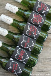 Set of heart Valentines beer labels black