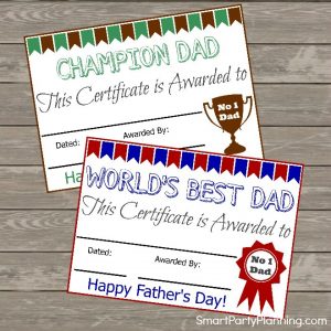 The Best Free Fathers Day Certificate