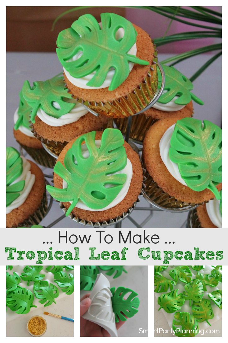 How to make tropical leaf cupcakes How to make tropical leaf cupcakes