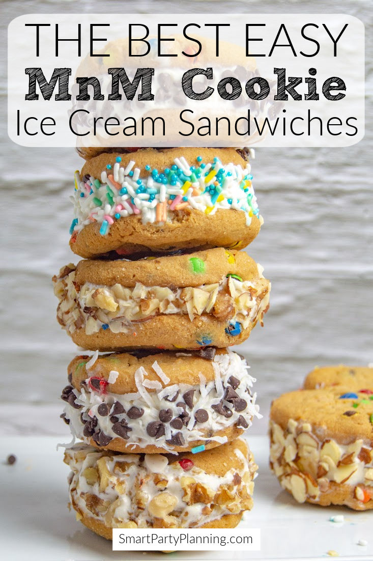 MnM Cookie Ice Cream Sandwiches