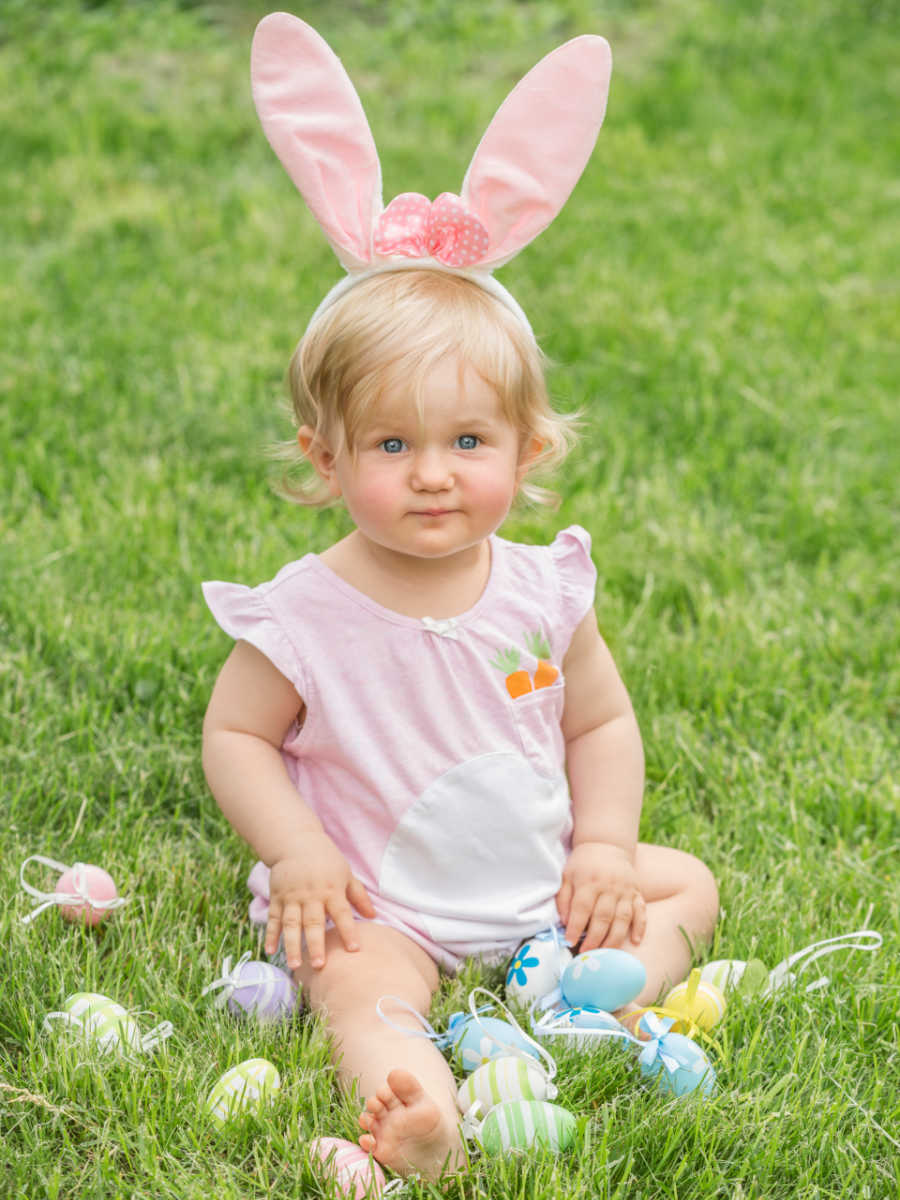 12 month old with Easter bunny ears