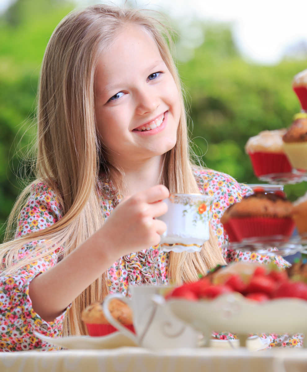 Supplies at a tea party for kids