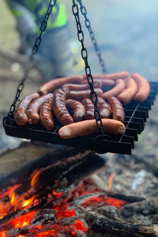 Cooking over a campfire