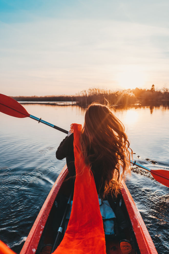 Teenage girl Kayaking