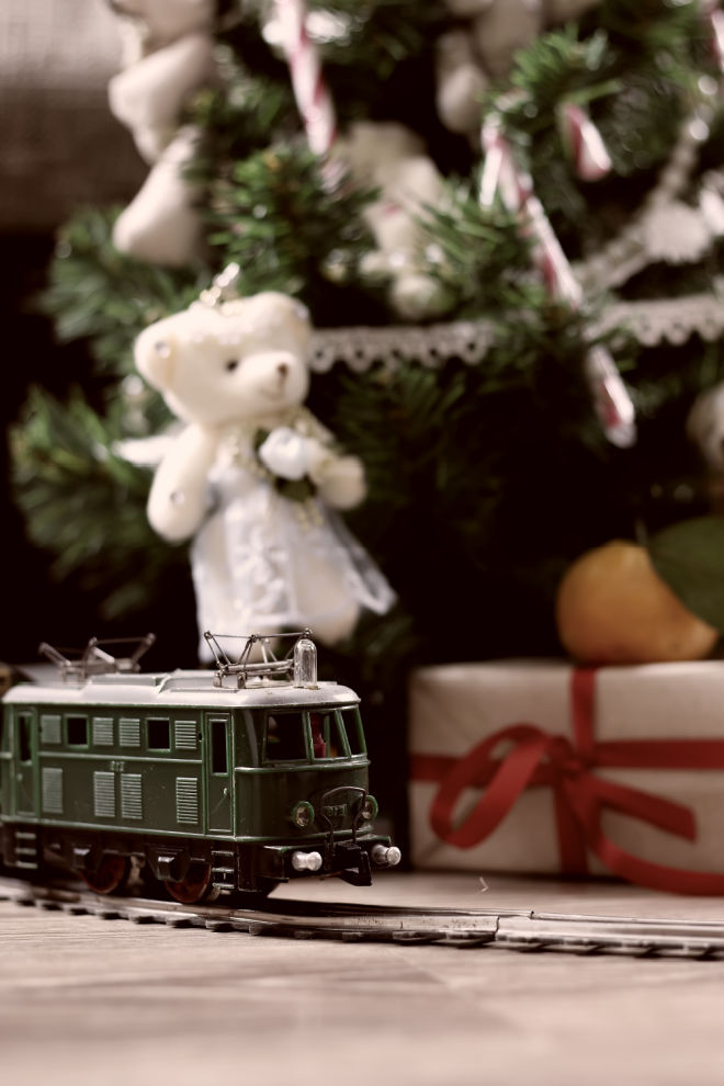train around the bottom of a Christmas tree