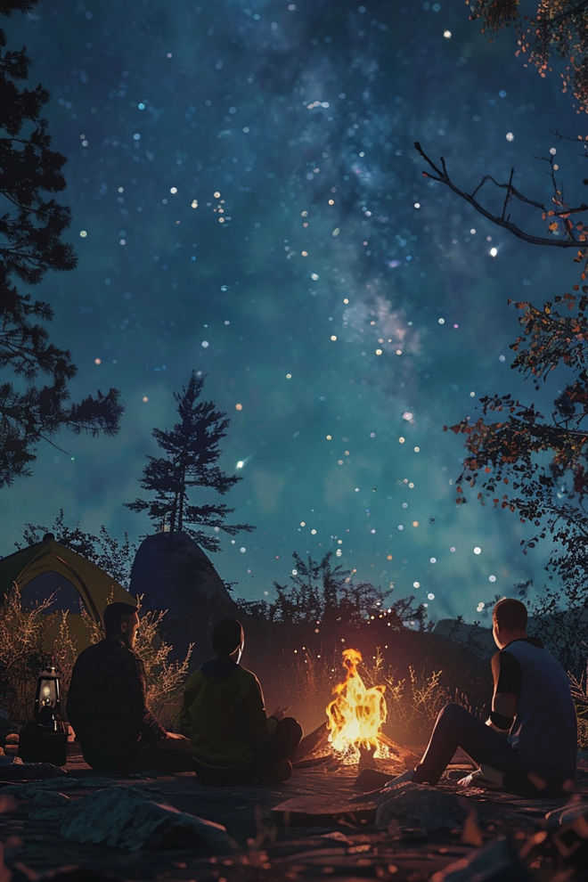 star gazing whilst camping