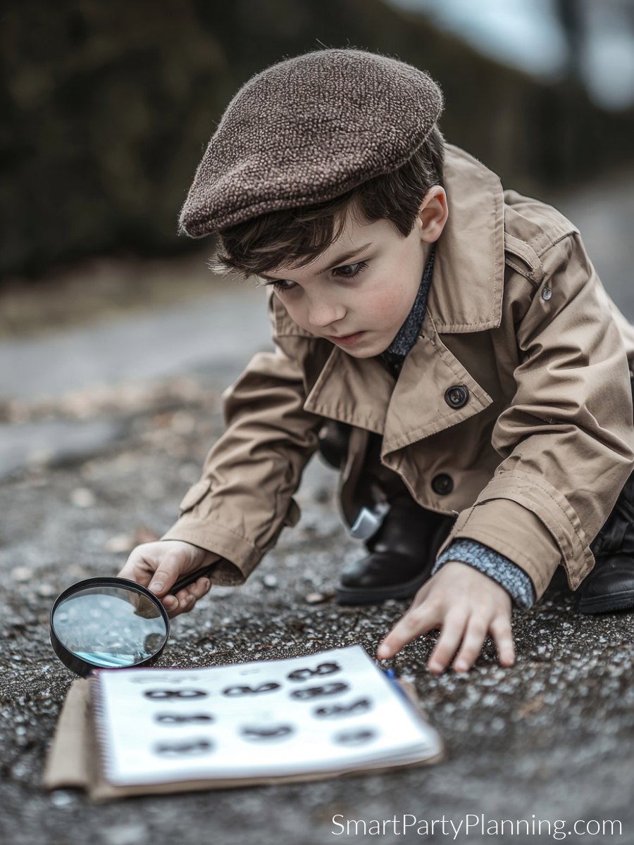 Child on a secret spy mission.