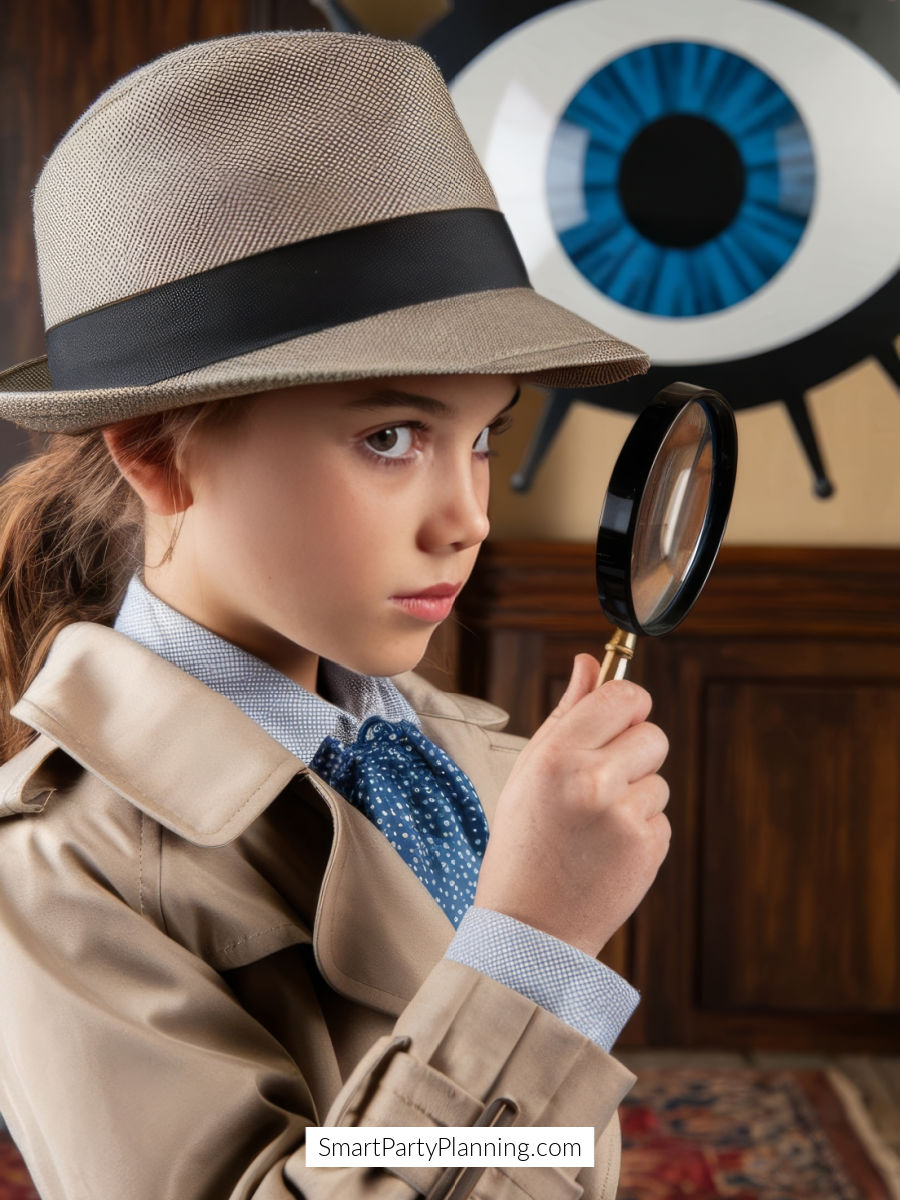 Teenage Detective A teenage girl acting out being a detective.